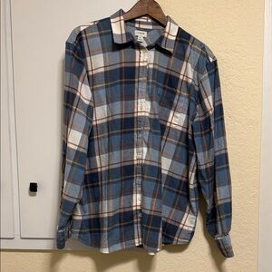 J. Crew Blue and White Plaid Button Down Shirt